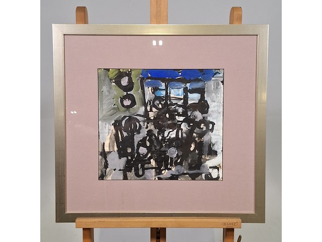 Schilderij, n. hamel, constructief, 1962 - afbeelding 1 van  5