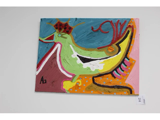 Schilderij op doek gesigneerd aa. afmeting 60 x 80 cm. - afbeelding 1 van  1