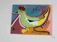Schilderij op doek gesigneerd aa. afmeting 60 x 80 cm. - afbeelding 1 van  1