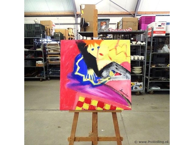 Schilderij op doek gesigneerd hanneke - afbeelding 1 van  5