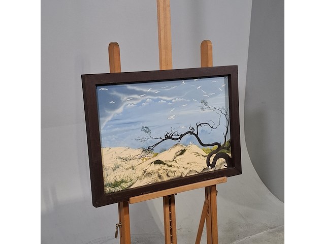 Schilderij op paneel, a. goubitz, duinen, 1954 - afbeelding 2 van  7