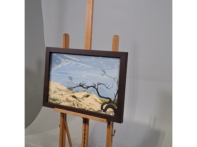 Schilderij op paneel, a. goubitz, duinen, 1954 - afbeelding 3 van  7