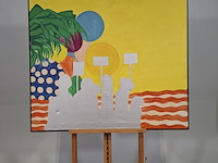 Schilderij, p. kuiters, anonymous demonstrators, 1968 - afbeelding 1 van  7