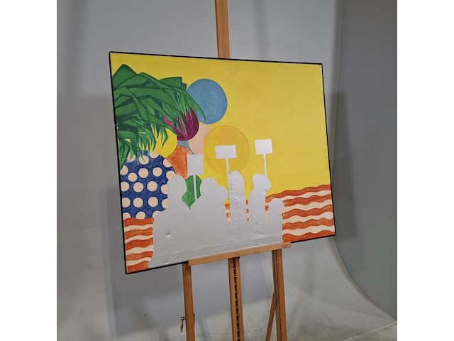 Schilderij, p. kuiters, anonymous demonstrators, 1968 - afbeelding 2 van  7