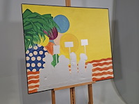 Schilderij, p. kuiters, anonymous demonstrators, 1968 - afbeelding 2 van  7