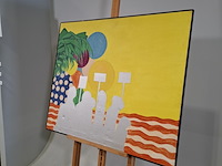 Schilderij, p. kuiters, anonymous demonstrators, 1968 - afbeelding 3 van  7