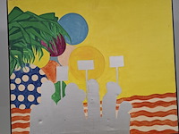 Schilderij, p. kuiters, anonymous demonstrators, 1968 - afbeelding 4 van  7