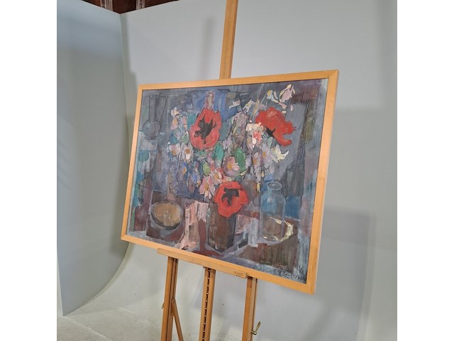 Schilderij, p. landkroon, veldbloemen, 1961 - afbeelding 3 van  8