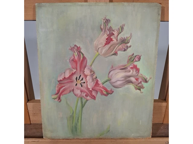 Schilderij, r. van der borden, parkiet fantasy, 1949 - afbeelding 1 van  6
