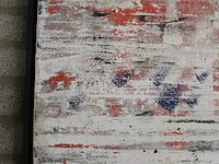 Schilderij random spots op hout in lijst. afmeting 249 x 55 x 8 cm. verkoopprijs op kaartje € 3400,- - afbeelding 2 van  3