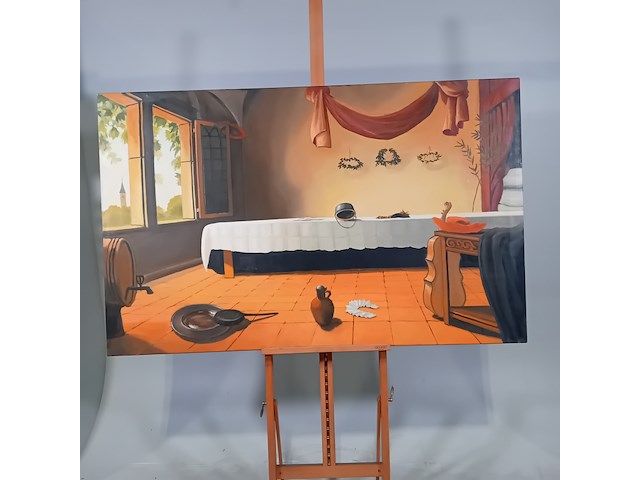 Schilderij, theo wittering, boerenbruiloft, 1991 - afbeelding 1 van  11