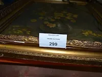 Schilderij vaas bloemen in vergulde kader met verlichting - afbeelding 2 van  6