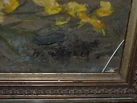 Schilderij vaas bloemen in vergulde kader met verlichting - afbeelding 6 van  6