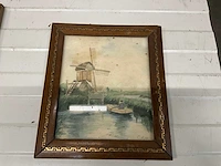 Schilderij van dorn-c.d.m-het kanaal in amsterdam-j.w. bilders (6x) - afbeelding 2 van  8