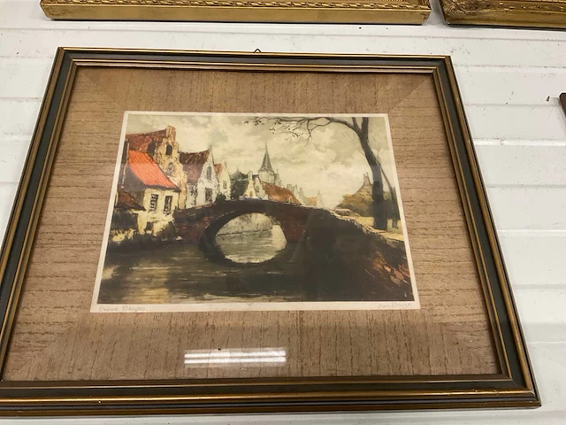 Schilderij van dorn-c.d.m-het kanaal in amsterdam-j.w. bilders (6x) - afbeelding 3 van  8