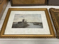 Schilderij van dorn-c.d.m-het kanaal in amsterdam-j.w. bilders (6x) - afbeelding 4 van  8