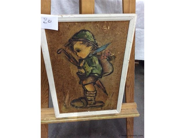 Schilderij vintage getekend - afbeelding 1 van  3