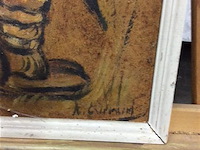 Schilderij vintage getekend - afbeelding 2 van  3