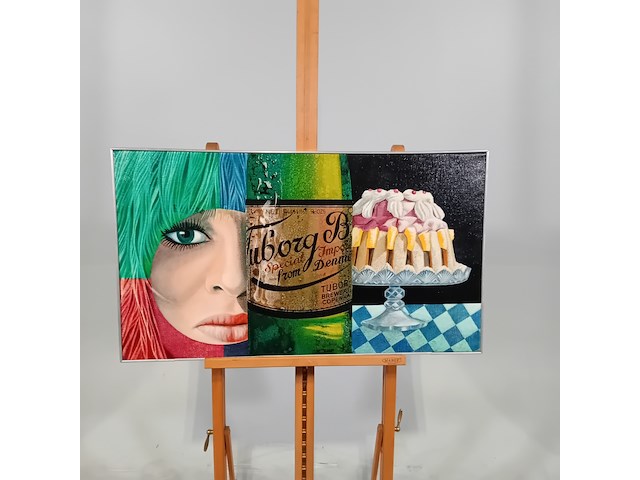 Schilderij/paneel, hans van der lek , vrouw met stilleven - afbeelding 1 van  7