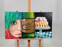 Schilderij/paneel, hans van der lek , vrouw met stilleven - afbeelding 1 van  7