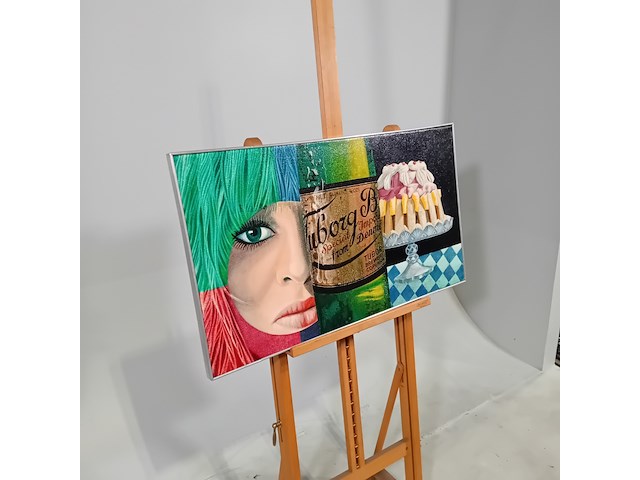 Schilderij/paneel, hans van der lek , vrouw met stilleven - afbeelding 2 van  7