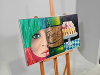 Schilderij/paneel, hans van der lek , vrouw met stilleven - afbeelding 2 van  7