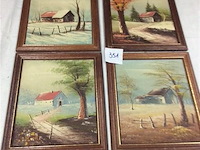 Schilderijtjes 4stuks - afbeelding 1 van  3