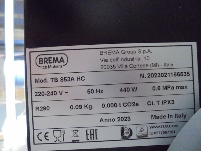 Schilferijsmachine, brema, tb 853a hc, 2022 - afbeelding 3 van  9
