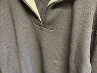Schipperstrui met grijze kraag antraciet maat 2xl - afbeelding 2 van  7
