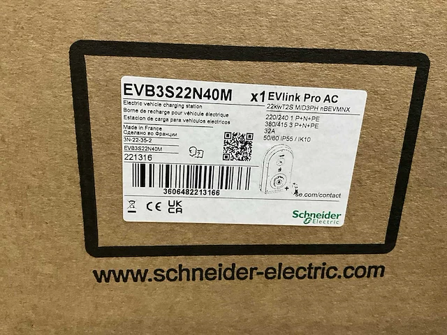 Schneider electric ev link pro ac 22kw 32a laadstation - afbeelding 3 van  4