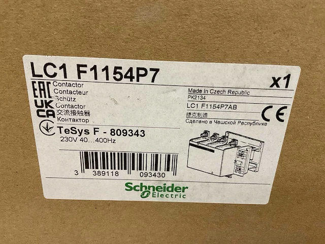 Schneider electric tesys f lc1 f1154p7 4-polige contactor - afbeelding 2 van  3