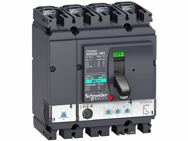 Schneider lv433543 installatieautomaat compact nsx250hb1 micrologic 2 160a 4p 4d - afbeelding 1 van  1