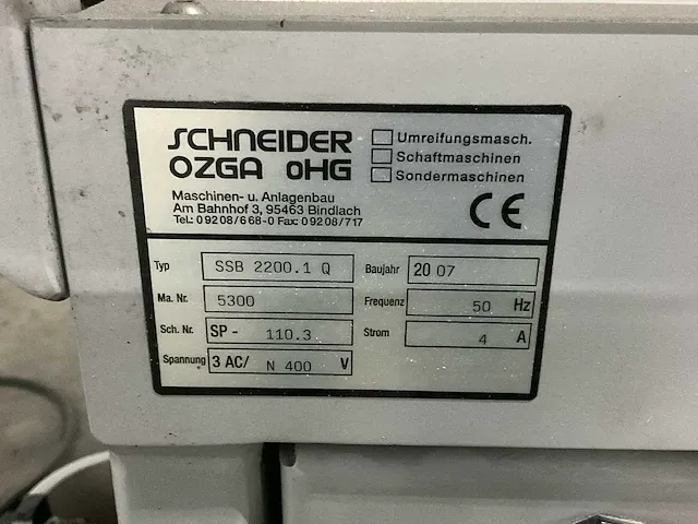 Schneider ozga ssb 2200.1 q omsnoeringsmachine - afbeelding 3 van  11