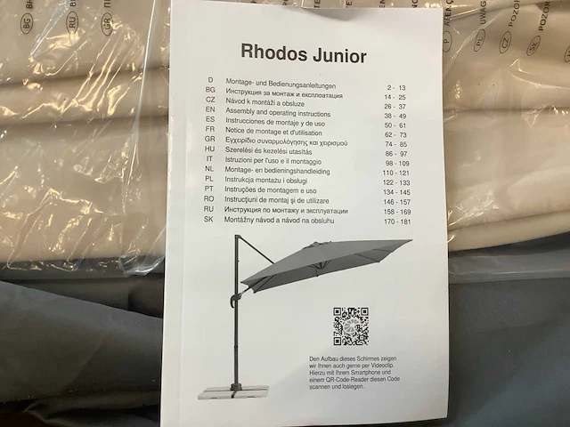 Schneider rhodos junior parasol 2,30x2,30 cm - afbeelding 5 van  5