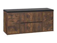 Schoenenkast / schoenenrek 10 vakken - 104 x 30 x 48 cm - donkerbruin - incl. zitkussen - afbeelding 6 van  10