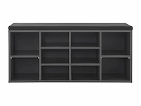 Schoenenkast / schoenenrek 10 vakken - 104 x 30 x 48 cm - donkergrijs - incl. zitkussen - afbeelding 4 van  10