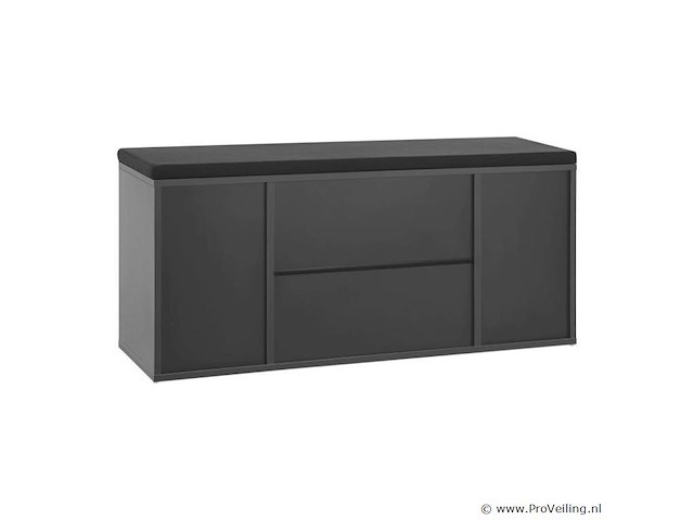Schoenenkast / schoenenrek 10 vakken - 104 x 30 x 48 cm - donkergrijs - incl. zitkussen - afbeelding 6 van  10