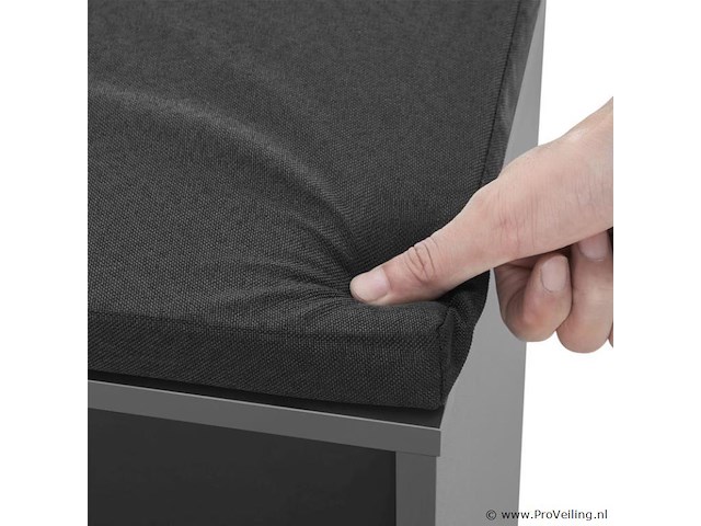 Schoenenkast / schoenenrek 10 vakken - 104 x 30 x 48 cm - donkergrijs - incl. zitkussen - afbeelding 7 van  10