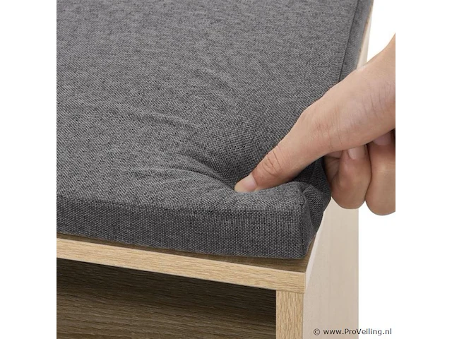 Schoenenkast / schoenenrek 10 vakken - 104 x 30 x 48 cm - houtkleur - incl. zitkussen - afbeelding 7 van  10