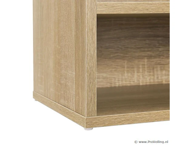Schoenenkast / schoenenrek 10 vakken - 104 x 30 x 48 cm - houtkleur - incl. zitkussen - afbeelding 10 van  10