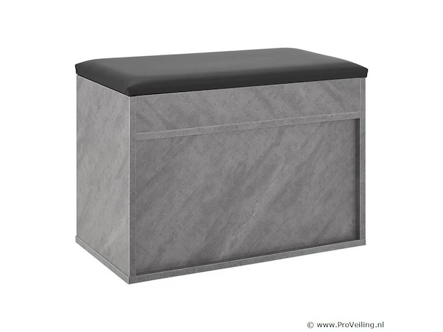 Schoenenkast / schoenenrek 2 vakken - 60 x 30 x 44 cm - betonkleur - incl. zitkussen - afbeelding 6 van  10