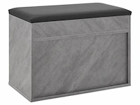 Schoenenkast / schoenenrek 2 vakken - 60 x 30 x 44 cm - betonkleur - incl. zitkussen - afbeelding 6 van  10