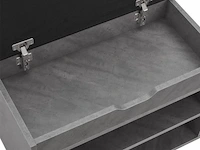 Schoenenkast / schoenenrek 2 vakken - 60 x 30 x 44 cm - betonkleur - incl. zitkussen - afbeelding 7 van  10