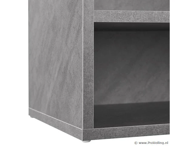 Schoenenkast / schoenenrek 2 vakken - 60 x 30 x 44 cm - betonkleur - incl. zitkussen - afbeelding 10 van  10