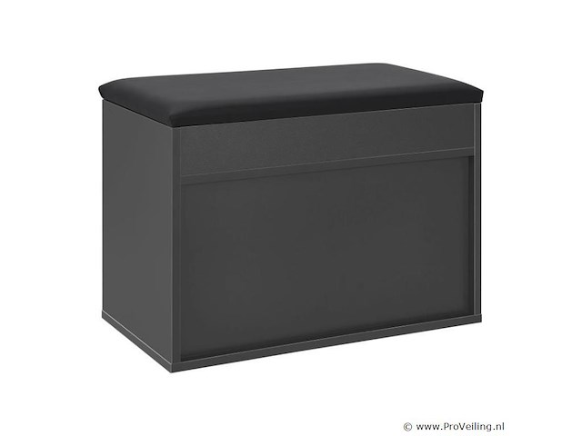 Schoenenkast / schoenenrek 2 vakken - 60 x 30 x 44 cm - donkergrijs - incl. zitkussen - afbeelding 6 van  10