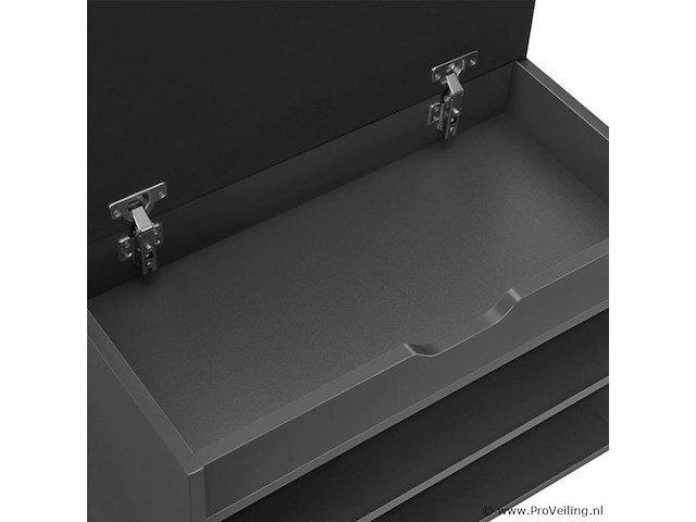 Schoenenkast / schoenenrek 2 vakken - 60 x 30 x 44 cm - donkergrijs - incl. zitkussen - afbeelding 7 van  10