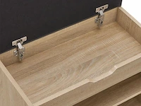 Schoenenkast / schoenenrek 2 vakken - 60 x 30 x 44 cm - houtkleur - incl. zitkussen - afbeelding 7 van  10