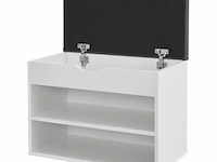 Schoenenkast / schoenenrek 2 vakken - 60 x 30 x 44 cm - wit - incl. zitkussen - afbeelding 5 van  10