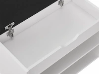 Schoenenkast / schoenenrek 2 vakken - 60 x 30 x 44 cm - wit - incl. zitkussen - afbeelding 7 van  10