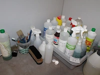 Schoonmaakproducten waaronder roetreiniger, afwasmiddel, thinner, sanifris, vloerreiniger, schoonmaakazijn,... - afbeelding 4 van  4
